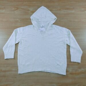 Cable & Gauge Studio Ivory V Neck Knit‎ Hoodie Sweater Plus Size 1X